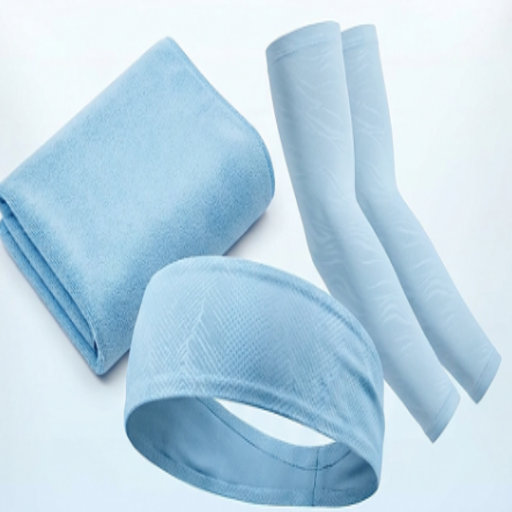 ChillDrop Summer Cooling Bundle — Cooling Towel + Arm Sleeves + HeadBand
