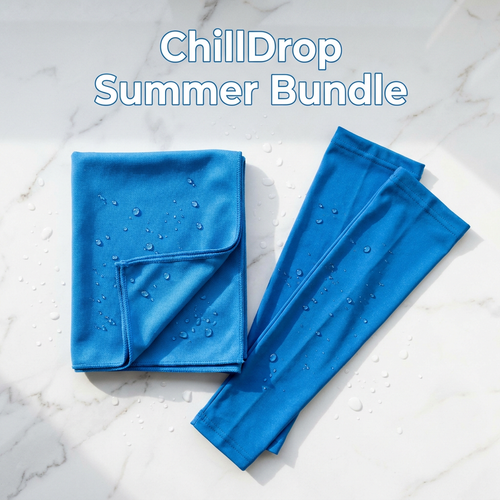 ChillDrop Summer Cooling Bundle — Cooling Towel + Arm Sleeves + HeadBand
