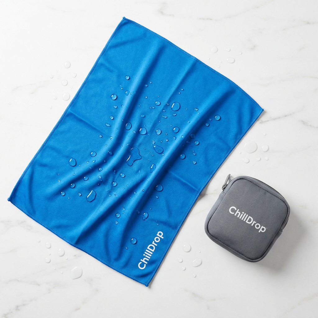 ChillDrop Instant Cooling Towel — Wet, Wring and Go (30x100cm, Ice Blue)