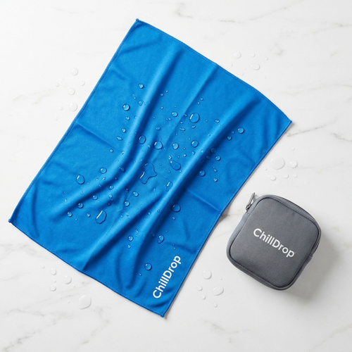 ChillDrop Instant Cooling Towel — Wet, Wring and Go (30x100cm, Ice Blue)